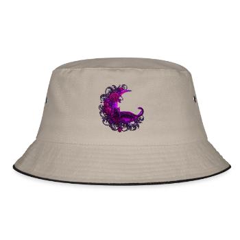 Dark Romance Buch Club – Mystic Gothic Katze - Bucket Hat - Khaki/Schwarz - Vorne