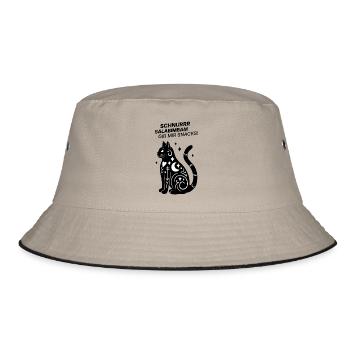 Schnurrrsalabimbam - Gib mir Snacks! - Katze - Bucket Hat - Khaki/Schwarz - Vorne