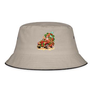Santa's Island Lieferung – tropischer Weihnachtsjeep - Bucket Hat - Khaki/Schwarz - Vorne