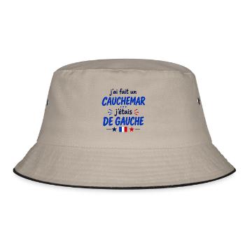 Ich hatte einen Albtraum, ich war links - Bucket Hat - Khaki/Schwarz - Vorne