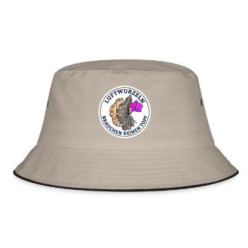 Luftwurzeln Brauchen Keinen Topf Orchidee - Bucket Hat - Khaki/Schwarz - Vorne