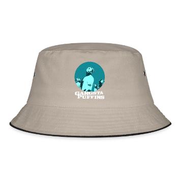Gangsta Puffins - Bucket Hat - Khaki/Schwarz - Vorne