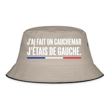 Anti-Frankreich: Ich HATTE einen Albtraum, ich kam aus Gauc - Bucket Hat - Khaki/Schwarz - Vorne
