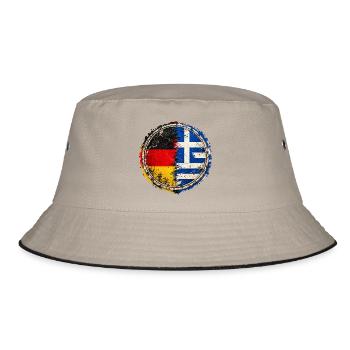 Deutschland Griechenland – Zwei Heimaten - Bucket Hat - Khaki/Schwarz - Vorne