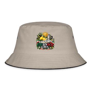 Heute auf dem Plan: Italienisch leben. - Bucket Hat - Khaki/Schwarz - Vorne
