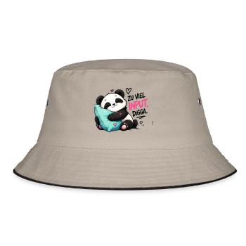 Zu viel Input Digga Panda - Bucket Hat - Khaki/Schwarz - Vorne