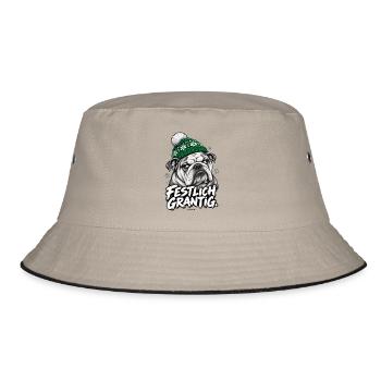Grantige Weihnacht - Bucket Hat - Khaki/Schwarz - Vorne