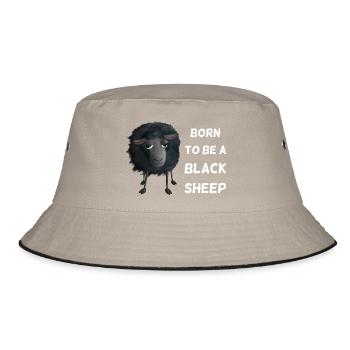 Born to Be a Black Sheep - Schwarzes Schaf - Bucket Hat - Khaki/Schwarz - Vorne