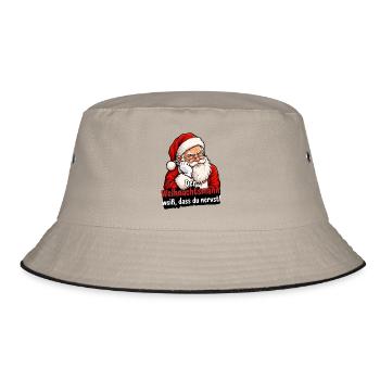 Der Weihnachtsmann weiß, dass du nervst - Bucket Hat - Khaki/Schwarz - Vorne