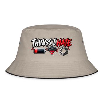 Things I Hate – Funny Tech Meme - Bucket Hat - Khaki/Schwarz - Vorne