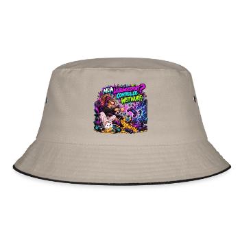Mein Lieblingssport? Controller-Weitwurf! - Bucket Hat - Khaki/Schwarz - Vorne