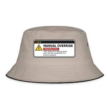 Manual Override  - Bucket Hat - Khaki/Schwarz - Vorne