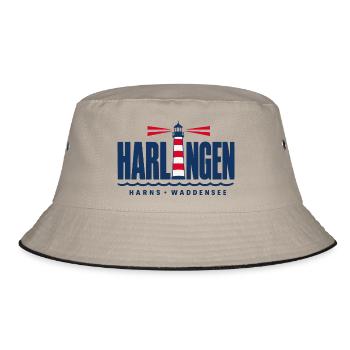 Harlingen Harns Friesland Leuchtturm Waddensee - Bucket Hat - Khaki/Schwarz - Vorne