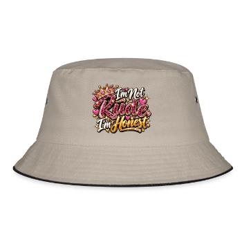 Ich bin ehrlich, nicht unhöflich - Bucket Hat - Khaki/Schwarz - Vorne