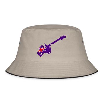 Purple Austral Guitar - Bucket Hat - Khaki/Schwarz - Vorne
