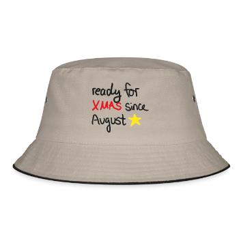 Ready for Xmas – Weihnachtsstimmung ab August - Bucket Hat - Khaki/Schwarz - Vorne