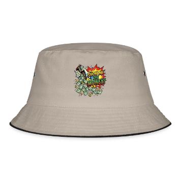 Show_me_the_money - Bucket Hat - Khaki/Schwarz - Vorne