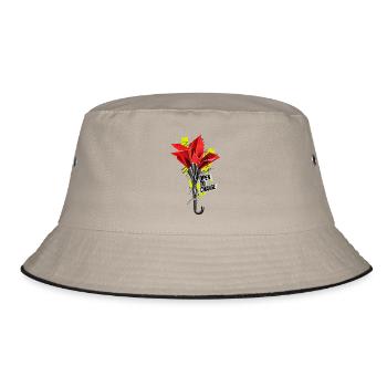 Origami Umbrella Open to Change - Bucket Hat - Khaki/Schwarz - Vorne