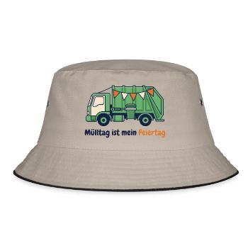 Müllauto – Mülltag ist mein Feiertag - Bucket Hat - Khaki/Schwarz - Vorne