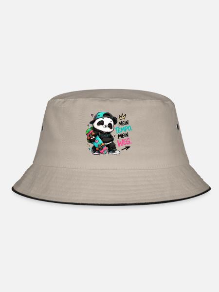 Panda Skate: Mein Tempo Mein Weg - Bucket Hat - Khaki/Schwarz