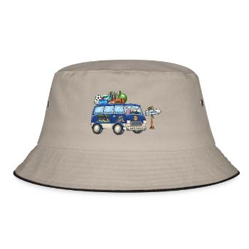 Kroatien Camper Wohnmobil - Bucket Hat - Khaki/Schwarz - Vorne