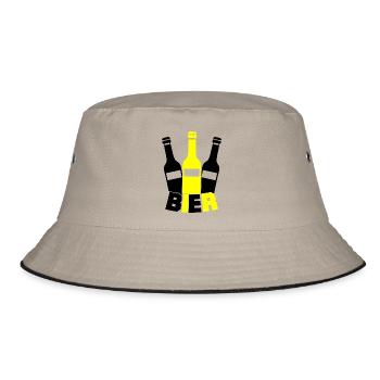 Gelbe Flaschen Silhouette - Bucket Hat - Khaki/Schwarz - Vorne
