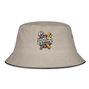 Handwerker Shirt mit Spruch Sieht nach Magie aus  - Bucket Hat - Khaki/Schwarz - Vorne