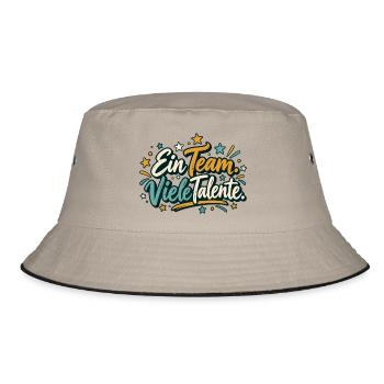 Team Shirt personalisierbar mit Teamname Ein Team  - Bucket Hat - Khaki/Schwarz - Vorne