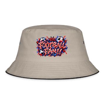 FUSSBALLFAN – Rotes Schachbrett-Graffiti, das zuschlägt - Bucket Hat - Khaki/Schwarz - Vorne