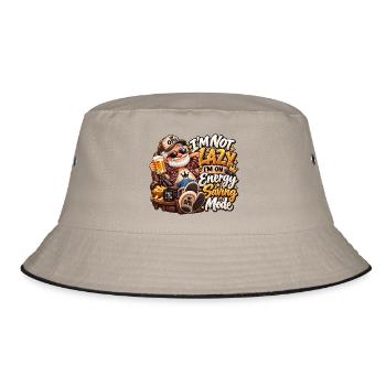 Opa im Energiesparmodus - Bucket Hat - Khaki/Schwarz - Vorne