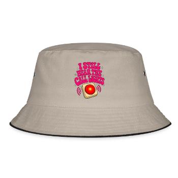 Call Lights Typografie Pflegekraft RN Krankenhaus - Bucket Hat - Khaki/Schwarz - Vorne