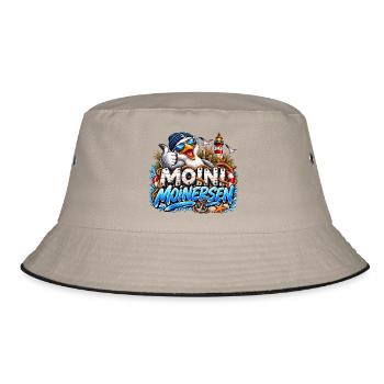 Moini Moinersen Moin Maritim Möwe - Bucket Hat - Khaki/Schwarz - Vorne