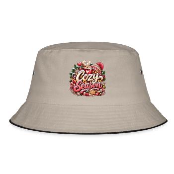 Gemütliche Saison - Bucket Hat - Khaki/Schwarz - Vorne
