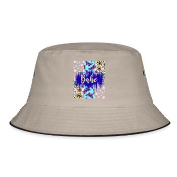 Sweet_-4500_x_5400_px- - Bucket Hat - Khaki/Schwarz - Vorne