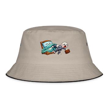 Mein Bett lässt mich nicht zur Arbeit! - Bucket Hat - Khaki/Schwarz - Vorne