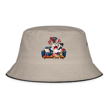 Kein WLAN – Gamer im Panikmodus! - Bucket Hat - Khaki/Schwarz - Vorne