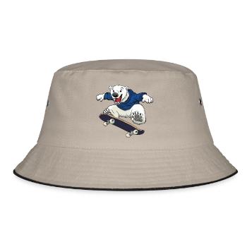 Eisbär Skater - Bucket Hat - Khaki/Schwarz - Vorne