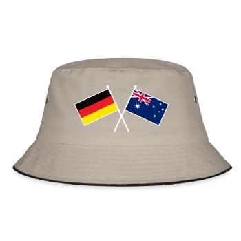 Deutschland & Australien Flaggen - Freundschaft - Bucket Hat - Khaki/Schwarz - Vorne