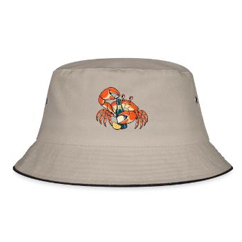 Käpt’n Krabbe mit Limonade - Bucket Hat - Khaki/Schwarz - Vorne