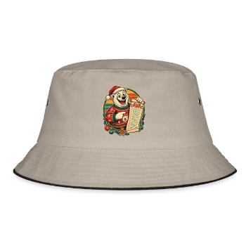 Christmas Eisbär Ava auf der Nice List - Bucket Hat - Khaki/Schwarz - Vorne