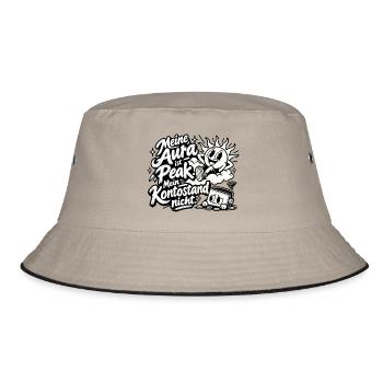 Meine Aura ist Peak - Bucket Hat - Khaki/Schwarz - Vorne