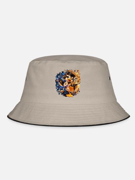 BeatPinguin Groove - Bucket Hat - Khaki/Schwarz