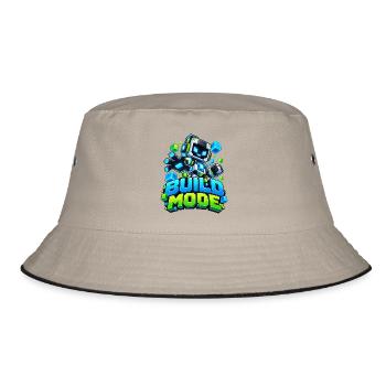 Voxel Build Mode Roboter - Bucket Hat - Khaki/Schwarz - Vorne