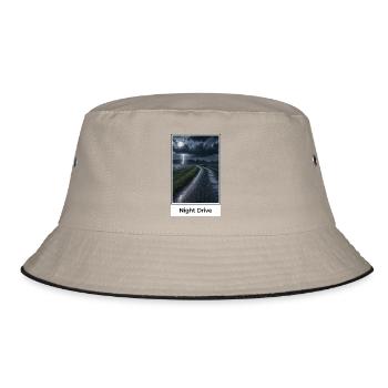 Nachtfahrt durch Gewitter - Bucket Hat - Khaki/Schwarz - Vorne
