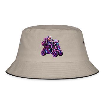 Cyberpunk & Zukunfts-Sci-Fi-Mobilroller - Bucket Hat - Khaki/Schwarz - Vorne