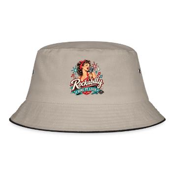 Rockabilly-Sänger – Sing It Loud 1952 - Bucket Hat - Khaki/Schwarz - Vorne