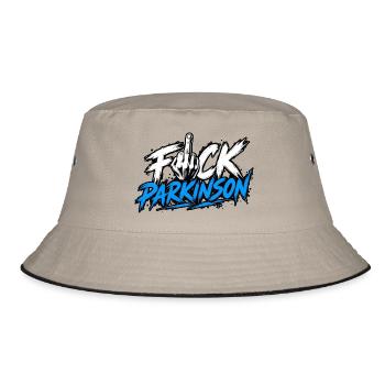 Fuck Parkinson Provokante Botschaft - Bucket Hat - Khaki/Schwarz - Vorne