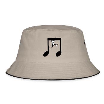 Hanging on a Note – T-Shirt für Musikliebhaber - Bucket Hat - Khaki/Schwarz - Vorne