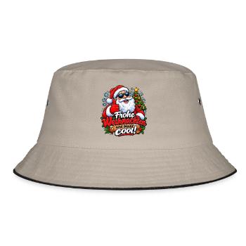Frohe Weihnachten Bleibt Cool - Bucket Hat - Khaki/Schwarz - Vorne