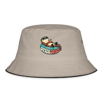 Otter Büro-Relax auf dem Schwimmreifen - Bucket Hat - Khaki/Schwarz - Vorne